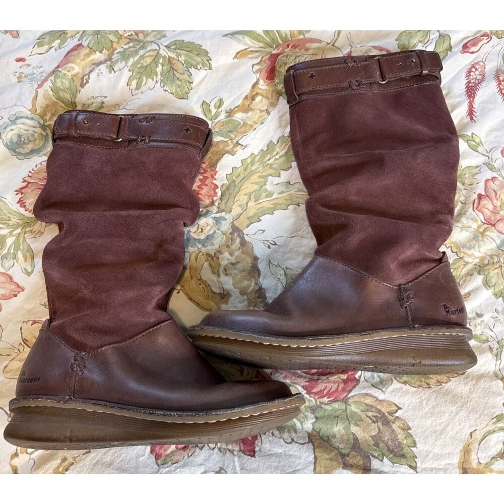 Dr. Martens Tana Brown Leather Slouch Mid Boots EU 37 US 6.5